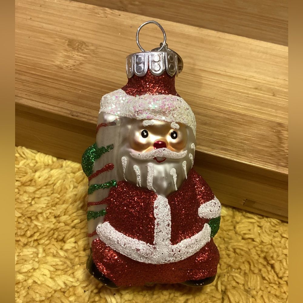 Christopher Radko Celebrations Glittering Santa Hand Blown Glass Ornament